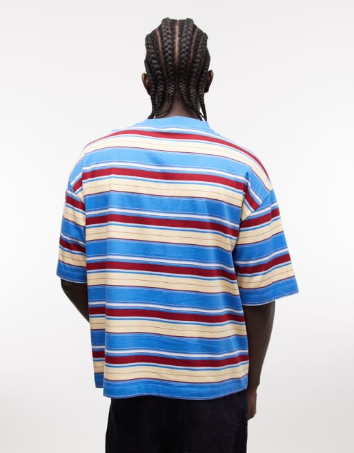 ASOS DESIGN - Boxy oversized T-shirt in blauw met strepen, 5 van 5
