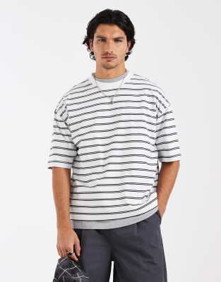Asos Design Boxy Oversized T-shirt In Multi