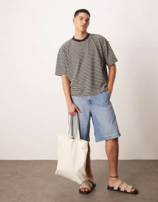 Asos Design Boxy Oversized T-shirt In Multi