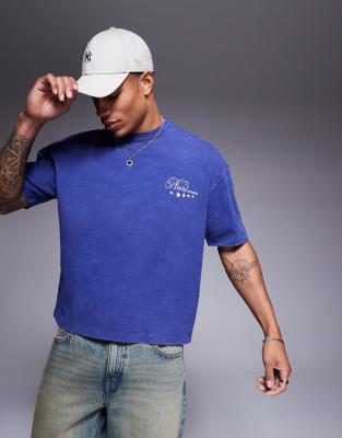 Asos Design Boxy Oversized T-shirt In Blue