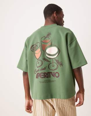 Asos Design Boxy Oversized T-shirt In Green