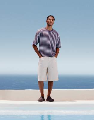 Asos Design Boxy Oversized T-shirt In Multi