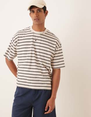 Asos Design Boxy Oversized T-shirt In Brown