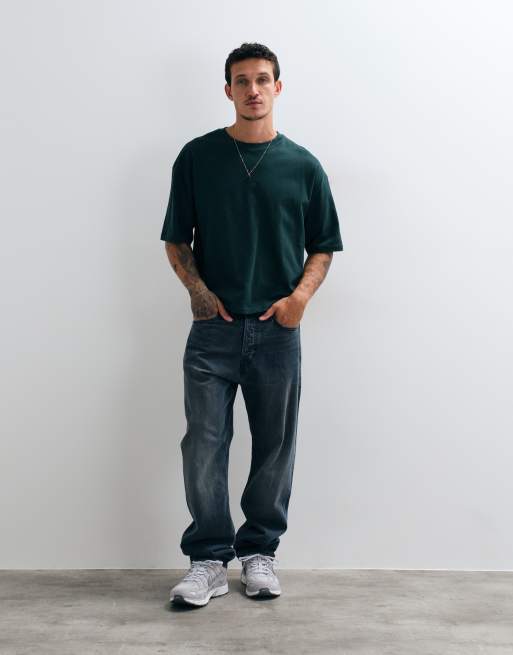 ASOS DESIGN boxy oversized T-shirt met bergprint in donkergroen, 2 van 5