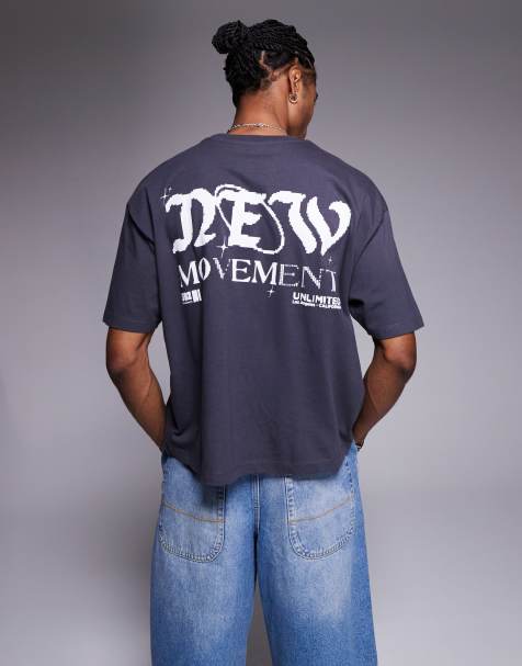 ASOS DESIGN - Boxy oversized T-shirt met print in zwart met wassing - view 1