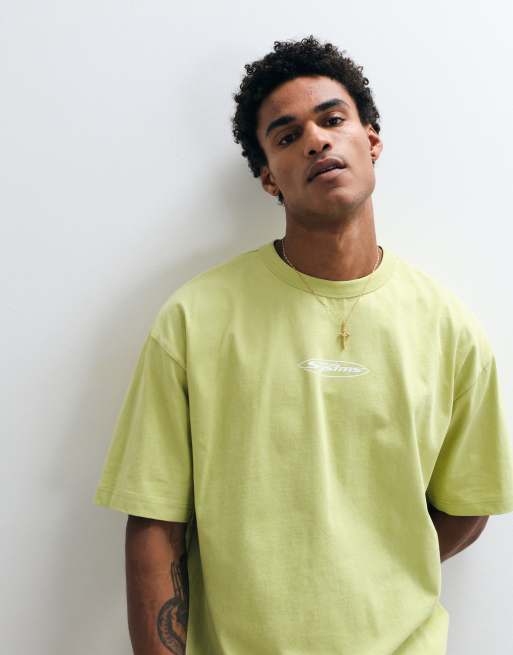 ASOS DESIGN boxy oversized T-shirt met print op de rug in groen, 3 van 5