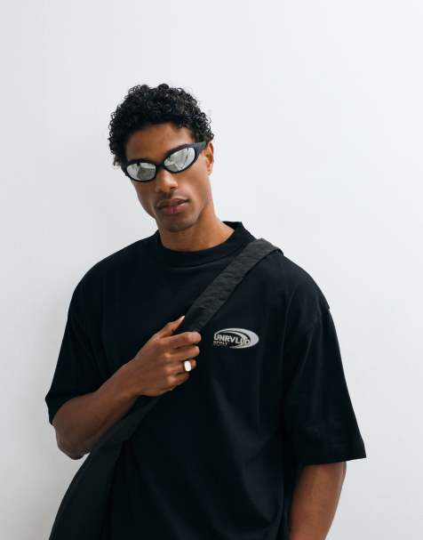 ASOS DESIGN boxy oversized T-shirt met streetwearprint in zwart - view 1
