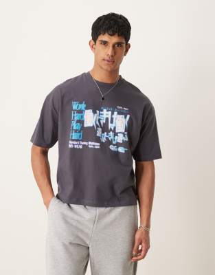 Asos Design Boxy Oversized T-shirt Souvenir Front Graphic