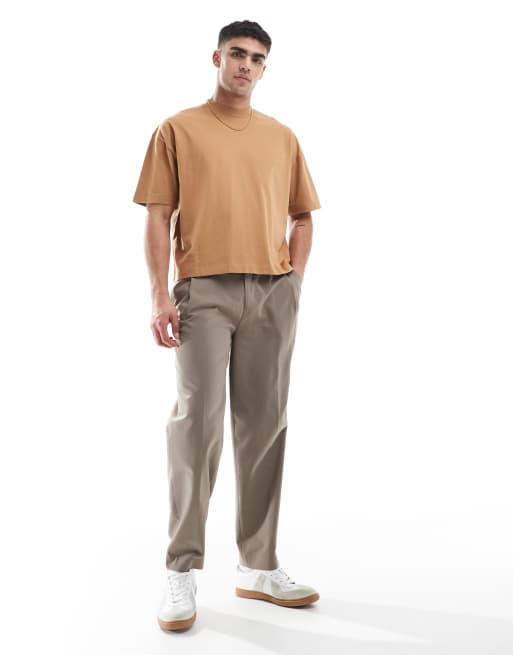 ASOS DESIGN - Boxy oversized T-shirt van zware stof in bruin , 4 van 4