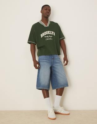 Asos Design Boxy Oversized T-shirt With Athletic Graphic