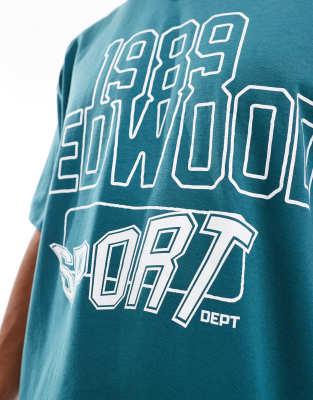 Asos Design Boxy Oversized T-shirt With Athletic Graphic