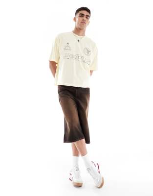 Asos Design Boxy Oversized T-shirt With Athletic Graphic