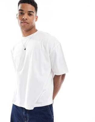 Asos Design Boxy Oversized T-shirt With Back Graphic In White