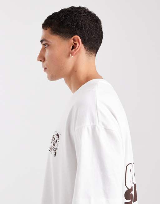 ASOS DESIGN boxy oversized t-shirt with back print in white, 4 of 5