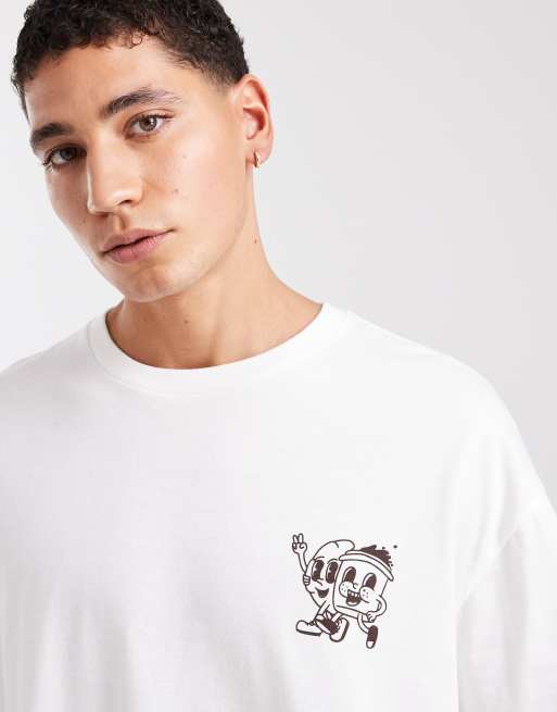 ASOS DESIGN boxy oversized t-shirt with back print in white, 5 of 5