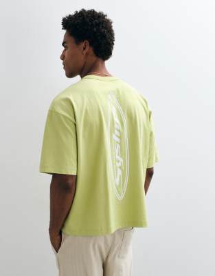 Asos Design Boxy Oversized T-shirt With Back Spine Print In White
