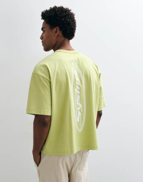 ASOS DESIGN boxy oversized T-shirt with back spine print in green - view 1