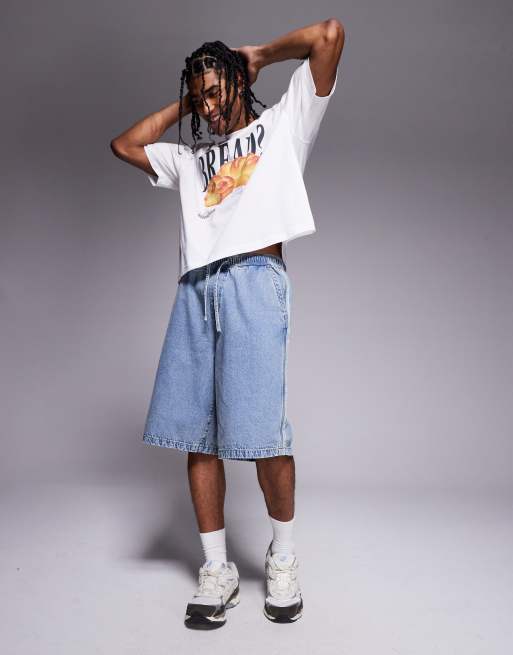 ASOS DESIGN boxy oversized T-shirt with bread graphic in white