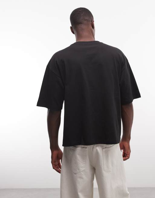 ASOS DESIGN boxy oversized t-shirt with bubble paraiso high build embroidery in black, 5 of 5