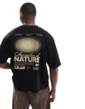 [ASOS DESIGN] ASOS DESIGN boxy oversized t-shirt with celestial graphic in black M Jet black
