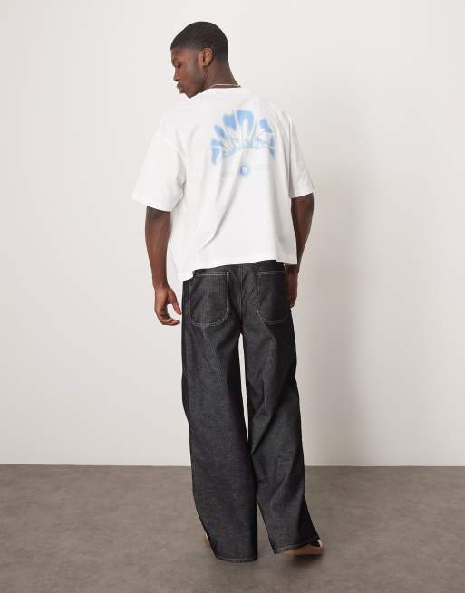 ASOS DESIGN boxy oversized T-shirt with celestial graphic in white