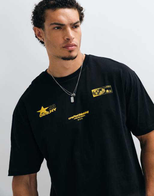 ASOS DESIGN boxy oversized t-shirt with CEU street graphic in black, 2 of 5