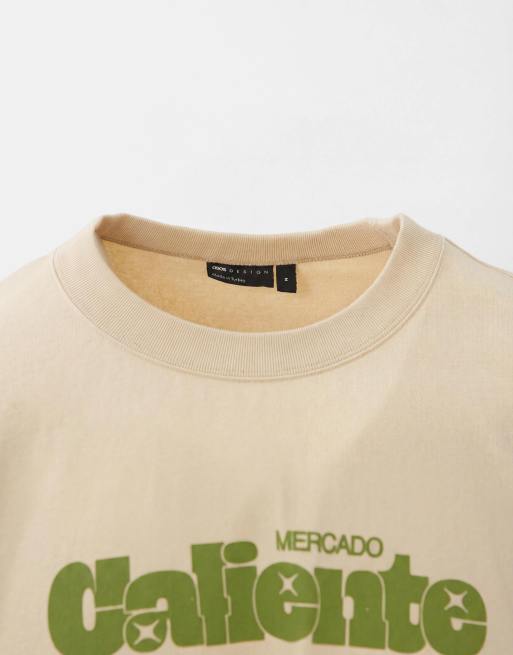 ASOS DESIGN boxy oversized t-shirt with chilli graphic in yellow wash, 9 of 9