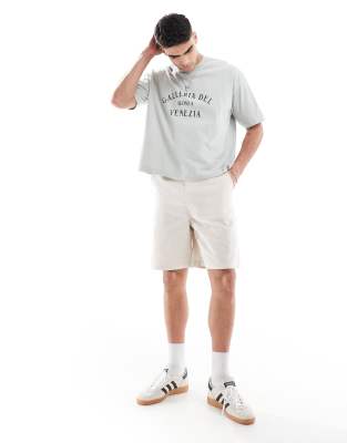 Asos Design Boxy Oversized T-shirt With City Graphic In Green