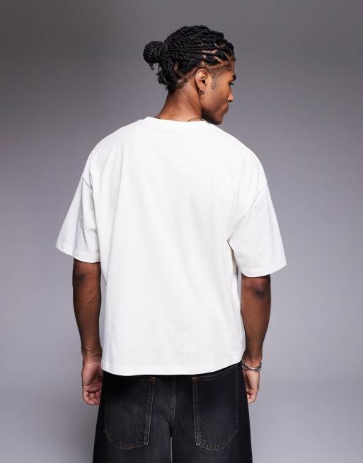 ASOS DESIGN boxy oversized t-shirt with city graphic in off white, 4 of 4