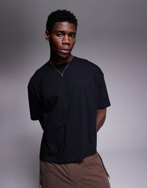 ASOS DESIGN boxy oversized t-shirt with dragon graphic in black