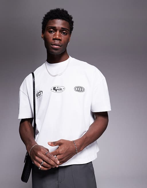 ASOS DESIGN boxy oversized T-shirt with dropped shoulder and ASOS DESIGN boxy oversized T-shirt with dropped shoulder and