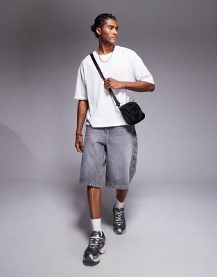Asos Design Boxy Oversized T-shirt With Dropped Shoulder With City Graphic In White