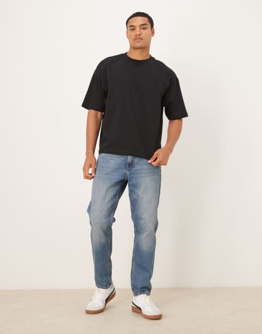 ASOS DESIGN boxy oversized T-shirt with floral graphic in black