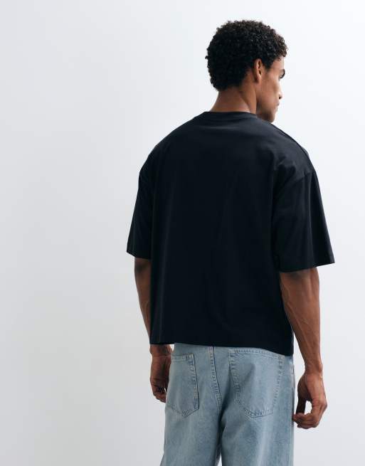 ASOS DESIGN boxy oversized t-shirt with floral graphic in black, 4 of 5