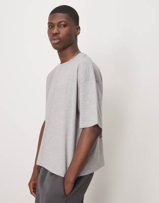 Asos Design Boxy Oversized T-shirt With Floral Graphic In Gray