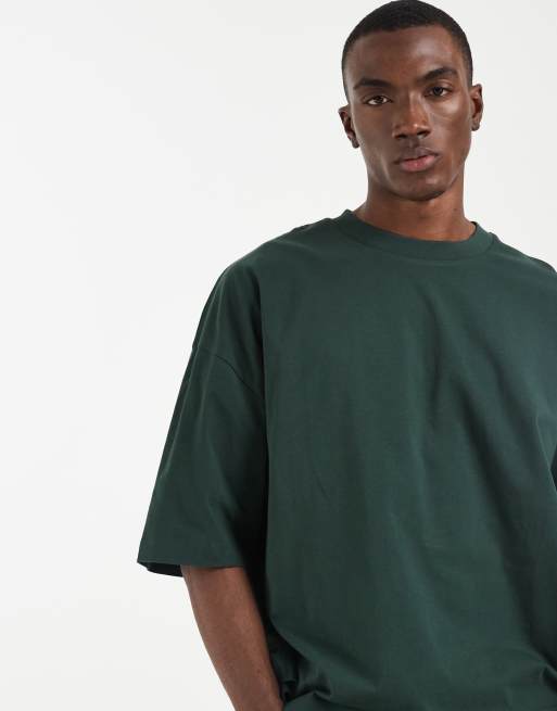 ASOS DESIGN boxy oversized t-shirt with floral graphic in green, 2 of 5