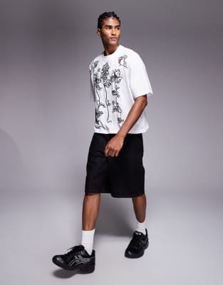 Shop Asos Design Boxy Oversized T-shirt With Floral Graphic
