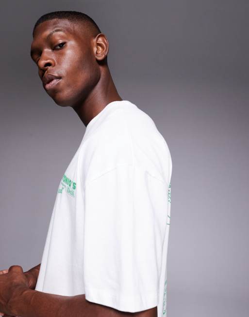 ASOS DESIGN boxy oversized t-shirt with food graphic in white