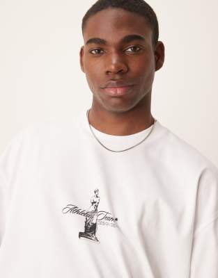 Asos Design Boxy Oversized T-shirt With Front And Back Graphic