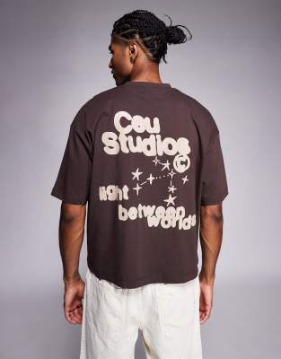 Asos Design Boxy Oversized T-shirt With Front And Back Text Print