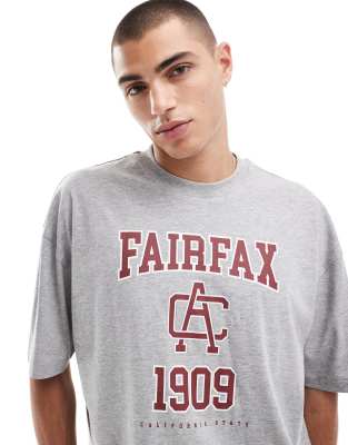 ASOS DESIGN BOXY OVERSIZED T-SHIRT WITH FRONT CAMPUS PRINT 