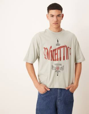 Asos Design Boxy Oversized T-shirt With Front City Graphic