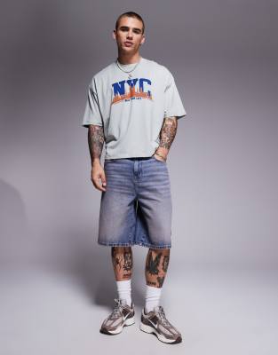 Asos Design Boxy Oversized T-shirt With Front City Graphic