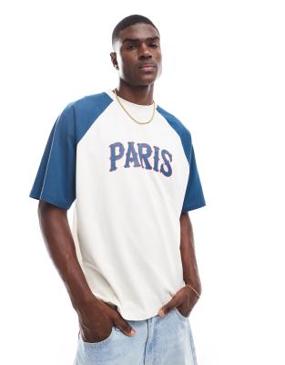 Asos Design Boxy Oversized T-shirt With Front City Print In White