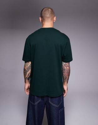 Asos Design Boxy Oversized T-shirt With Front Print In Green