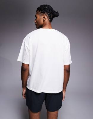 Asos Design Boxy Oversized T-shirt With Front Print In White
