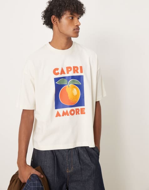 ASOS DESIGN boxy oversized t-shirt with fruit front print in off white - view 1