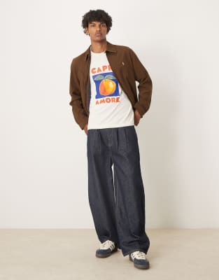 Asos Design Boxy Oversized T-shirt With Fruit Front Print In White