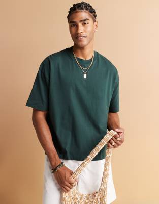 Asos Design Boxy Oversized T-shirt With Fruit Graphic In Green