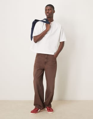 Asos Design Boxy Oversized T-shirt With Fruit Graphic In White